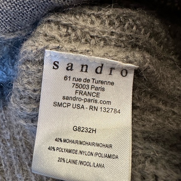 Sandro paris gray cardigan size large - Picture 7 of 9